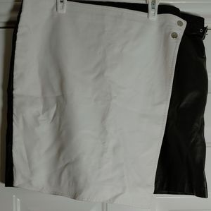 Short black and white mini skirt